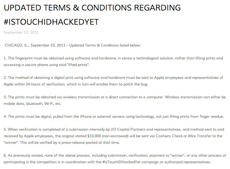 UPDATED TERMS & CONDITIONS REGARDING