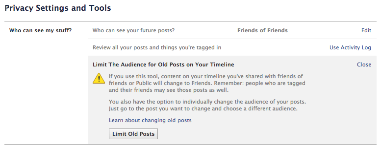 Limit The Audience for Old Posts on Your Timeline 截图