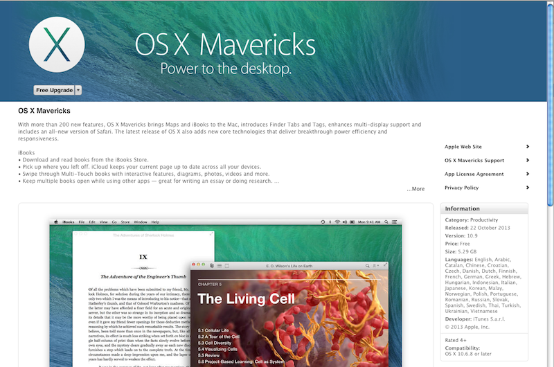 OS X Mavericks - Power to the desktop