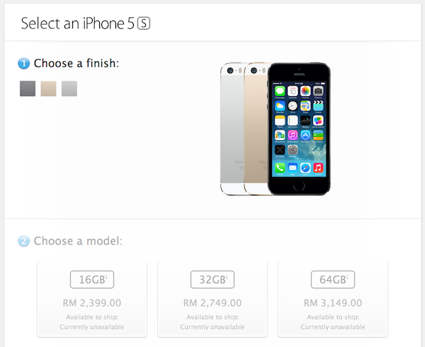 iPhone 5s 价钱